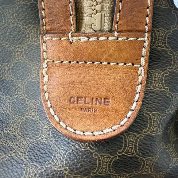 Celine Macadam Boston Bag Vintage Brown 2 Handle Classic Monogram Purse Handbag - Picture 16 of 16